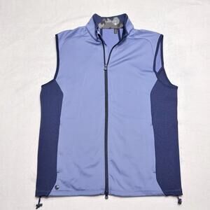 NWOT Greyson Clothiers Golf Vest Mens Medium Periwinkle Blue Full Zip Gilet Wolf